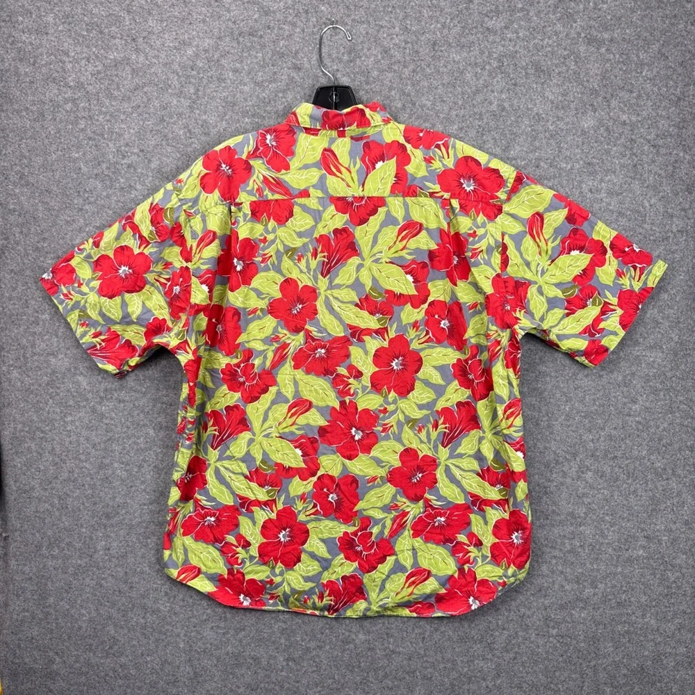Vintage Banana Republic Mens Tropical Hibiscus Floral Short Sleeve Button Shirt